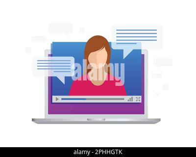 Isometric Video streaming. View video lessons, training or training on a laptop. Learning languages. Stock Vector