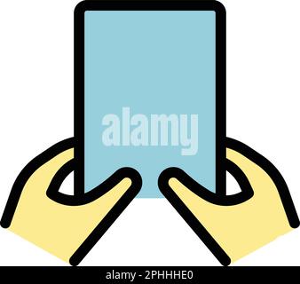 Phone taking selfie icon outline vector. Hand smartphone. Smart camera color flat Stock Vector