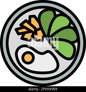 Korean gourmet icon. Outline Korean gourmet vector icon for web design isolated on white background color flat Stock Vector