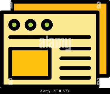 Api web site icon. Outline Api web site vector icon for web design isolated on white background color flat Stock Vector
