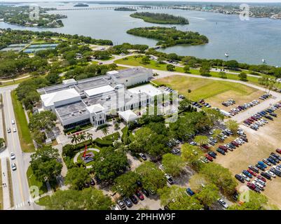 Vero Beach, FL, USA - March 18, 2023: Aerial photo of Vero Beach Museum of Art Stock Photo