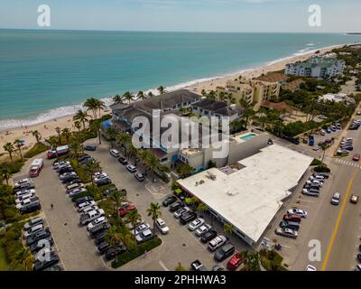 Businesses and hotels on North Hutchinson Island Vero Beach FL Stock Photo