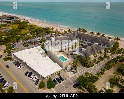 Businesses and hotels on North Hutchinson Island Vero Beach FL Stock Photo