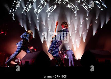 Naples, Italy. 29th Mar, 2023. Palapartenope, Naples, Italy, March 29, 2023, Maneskin during Maneskin - Loud Kids Tour - Music Concert Credit: Live Media Publishing Group/Alamy Live News Stock Photo