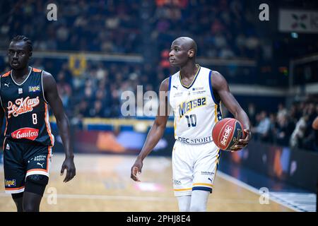 Bandja Sy of Metropolitans 92 dunks during the French championship, Betclic  Elite Basketball match between Paris Basketball and Metropolitans 92  (Boulogne-Levallois) on January 15, 2022 at Halle Georges Carpentier in  Paris, France 