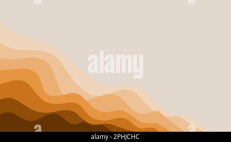 Abstract background illustration of brown waves. Perfect for website wallpapers, posters, banners, photo frames, book covers, invitation covers Stock Photo