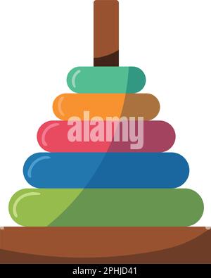 Multi colored wooden toy stack Stock Vector