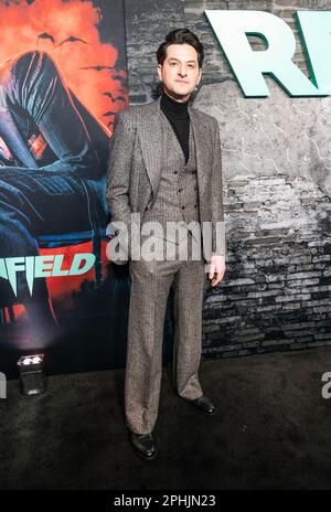 Ben Schwartz attends premiere of Universal Pictures Renfield at MoMA in New York on March 28, 2023 Stock Photo