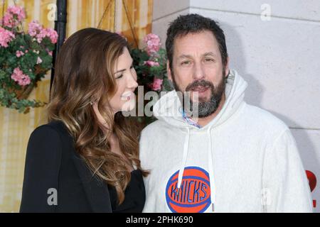 Los Angeles, CA. 28th Mar, 2023. Jackie Titone Sandler, Adam Sandler at arrivals for MURDER MYSTERY 2 Premiere, Regency Village Theatre, Los Angeles, CA March 28, 2023. Credit: Priscilla Grant/Everett Collection/Alamy Live News Stock Photo