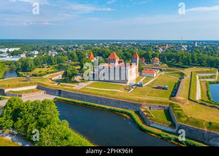 Panorama of Kuressaare Castle in Estonia. Stock Photo