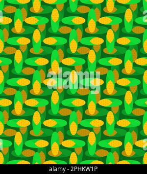 Ear of corn pattern seamless. Baby fabric texture Stock Vector