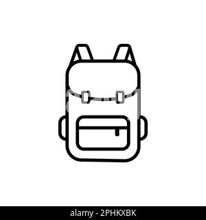 Backpack line icon, outline vector logo illustration, linear pictogram isolated on white Stock Vector