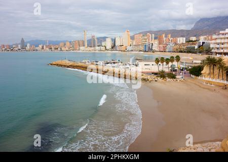 Cala Mal Pas beach in Benidorm Spain Stock Photo