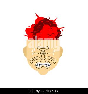 Explosion in head. Hate concept. Vector illustration Stock Vector