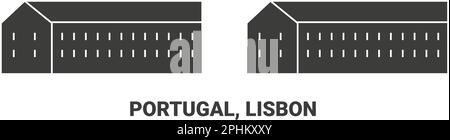 Portugal, Lisbon travel landmark vector illustration Stock Vector