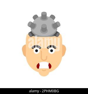 Deep sea mine in head. Hate concept Stock Vector