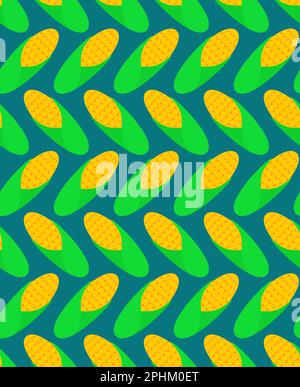 Ear of corn pattern seamless. Baby fabric texture Stock Vector