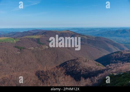Stara Planina mountain range viewed from the path towards Botev peak, Bulgaria. Stock Photo