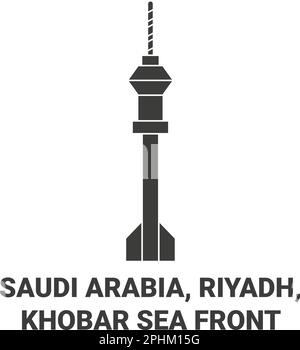 Saudi Arabia, Riyadh, Khobar Sea Front travel landmark vector illustration Stock Vector