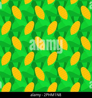 Ear of corn pattern seamless. Baby fabric texture Stock Vector