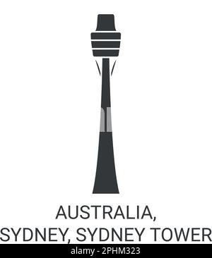 Australia, Sydney, Sydney Tower travel landmark vector illustration Stock Vector