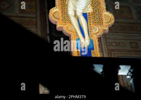 Crucifix by Giotto in Chiesa de San Salvatore in Ognissanti, Florence Stock Photo