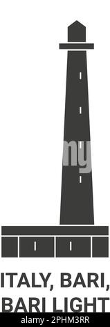 Italy, Bari, Bari Light travel landmark vector illustration Stock ...