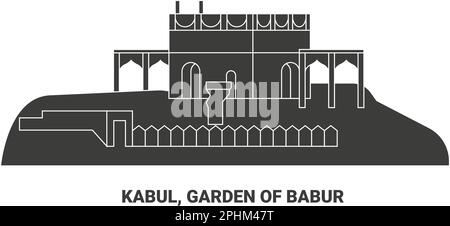 Afghanistan, Kabul, Garden Of Babur, travel landmark vector illustration Stock Vector