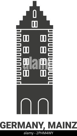 Germany, Mainz travel landmark vector illustration Stock Vector