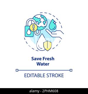 Save fresh water concept icon Stock Vector