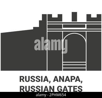 Russia, Anapa, Russian Gates travel landmark vector illustration Stock Vector
