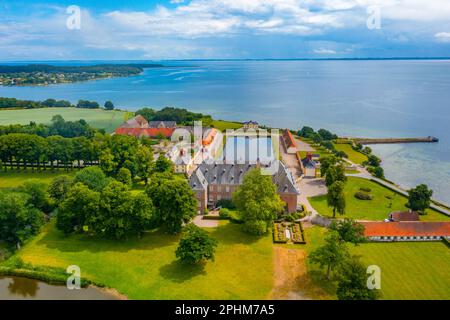 Valdemars Slot in Denmark during a summer day. Stock Photo