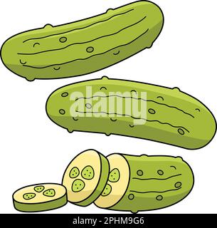 Pickle Vegetable Cartoon Colored Clipart  Stock Vector