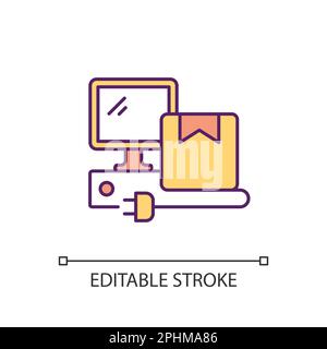 Digitization of logistic service RGB color icon Stock Vector