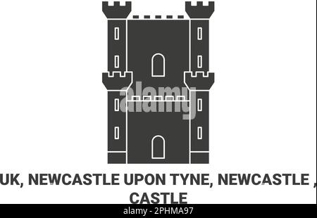England, Newcastle Upon Tyne, Newcastle , Castle travel landmark vector illustration Stock Vector