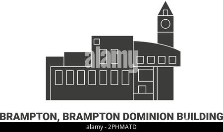 Canada, Brampton, Brampton Dominion Building, travel landmark vector illustration Stock Vector