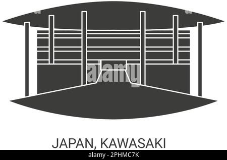 Japan, Kawasaki travel landmark vector illustration Stock Vector