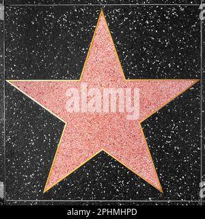Los ANgeles, USA - March 5, 2019: closeup of the empty Star on the Hollywood Walk of Fame. Stock Photo