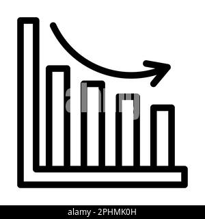 Loss Vector Thick Line Icon For Personal And Commercial Use. Stock Photo