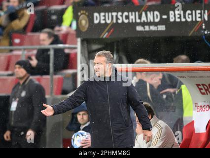 coach/Bundescoach Hans-Dieter 'Hansi' FLICK (GER) gesture, gesture, soccer Laenderspiel, friendly match, Germany (GER) - Belgium (BEL) 2: 3, on March 28th, 2023 in Koeln/Germany. Stock Photo