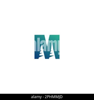 M Pine Logo Design. M Initial Vector Stock Vector