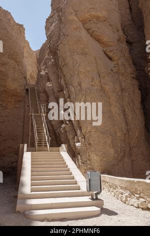 Entry to the Tomb of Thuthmoses III in The Valley of The Kings, Luxor Egypt Stock Photo