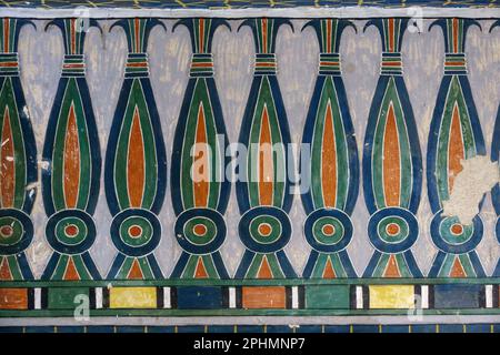 Khekher Frieze in the Tomb of Thuthmoses III in The Valley of The Kings, Luxor Egypt Stock Photo