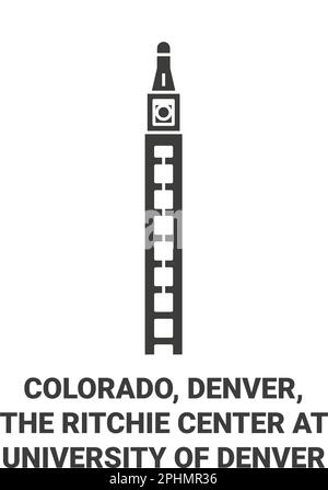 United States, Colorado, Denver, The Ritchie Center At University Of Denver travel landmark vector illustration Stock Vector