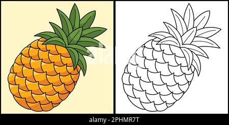 Pineapple Fruit Cartoon Colored Clipart Stock Vector Image & Art - Alamy
