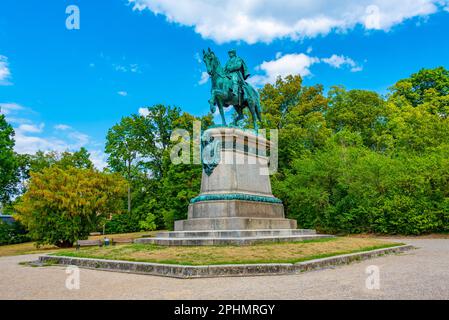 Equestrian statue of Herzog Ernst II. in Coburg, Germany. Stock Photo