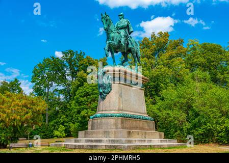 Equestrian statue of Herzog Ernst II. in Coburg, Germany. Stock Photo