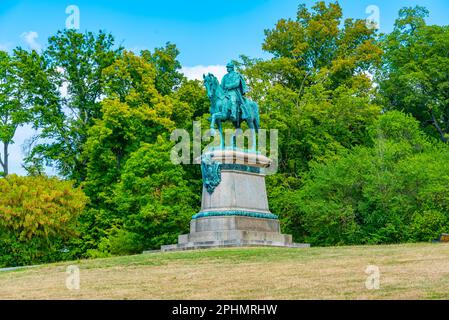 Equestrian statue of Herzog Ernst II. in Coburg, Germany. Stock Photo