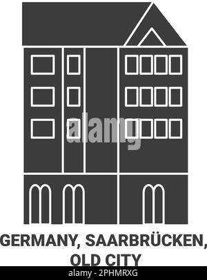 Germany, Saarbrucken, Travels Landsmark travel landmark vector illustration Stock Vector