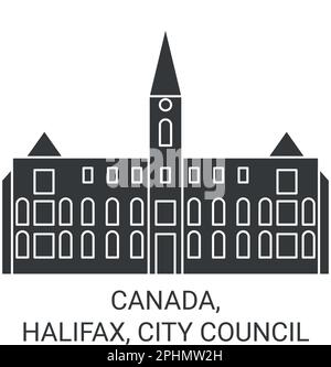 Canada, Halifax, City Council travel landmark vector illustration Stock Vector